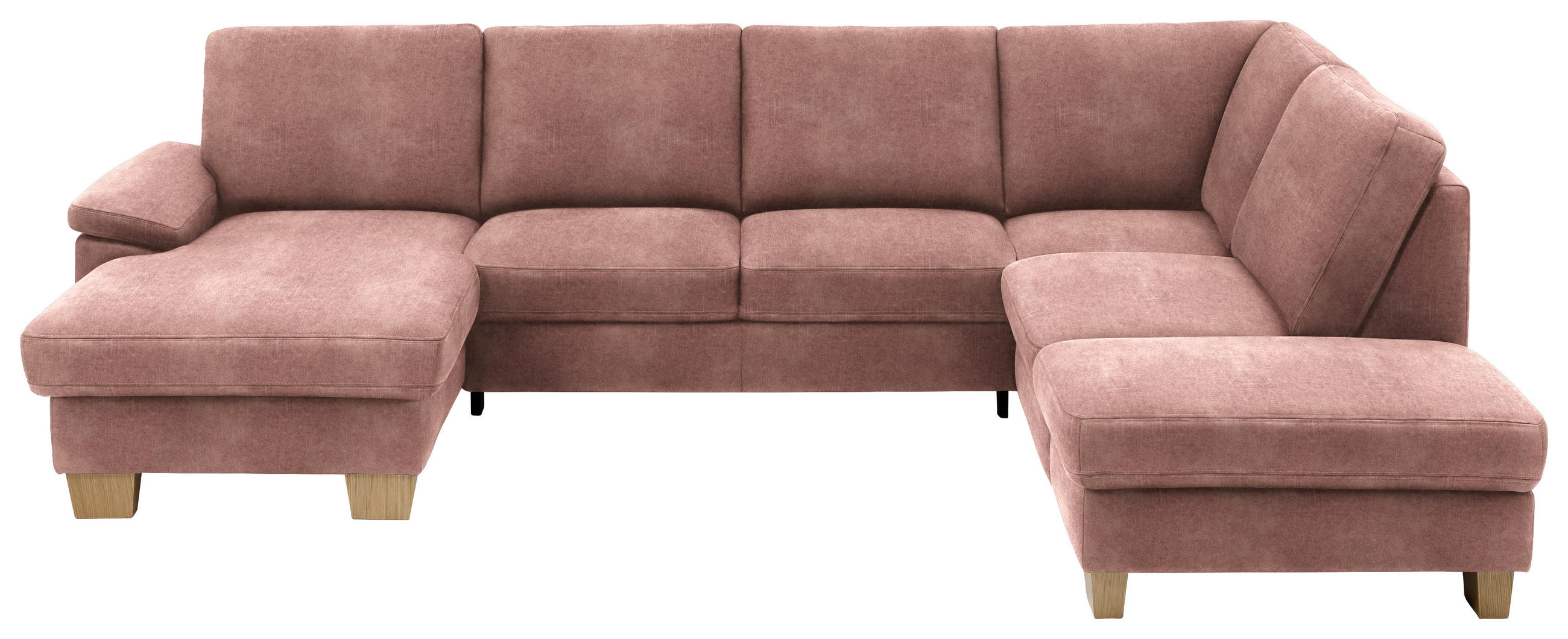 WOHNLANDSCHAFT in Velours Flieder  - Eichefarben/Flieder, Konventionell, Holz/Textil (167/316/235cm) - Beldomo System