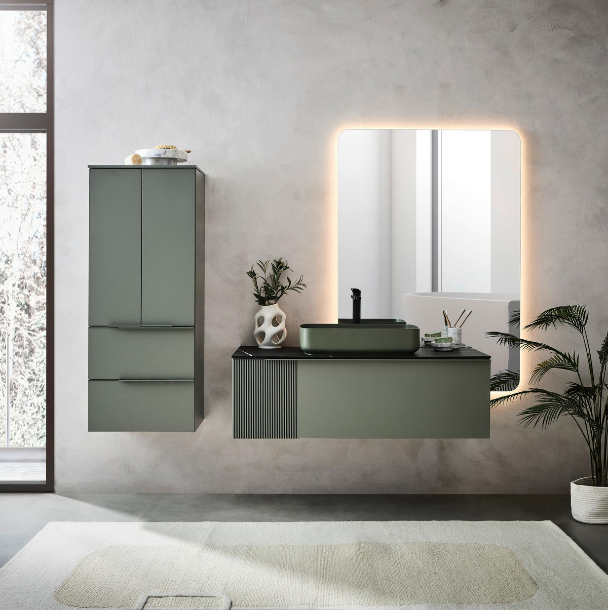 BADEZIMMERSPIEGEL 95/136/3 cm  - Silberfarben, KONVENTIONELL, Glas (95/136/3cm) - Dieter Knoll