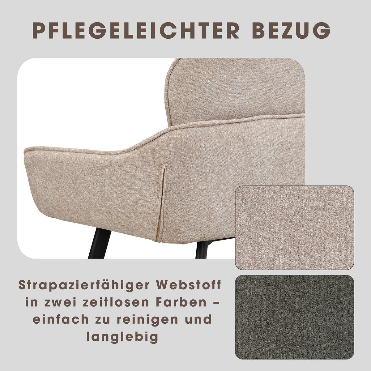 SITZBANK in Metall, Textil Schwarz, Taupe  - Taupe/Schwarz, MODERN, Textil/Metall (160/90/62cm) - MID.YOU