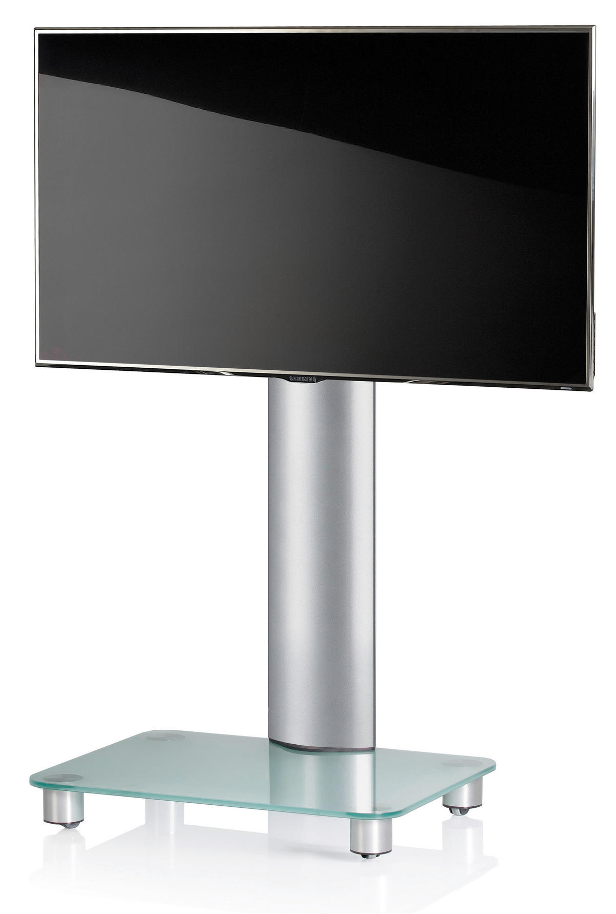 TV-RACK Metall, Glas Silberfarben  - Silberfarben, KONVENTIONELL, Glas/Metall (60/100/44cm) - MID.YOU