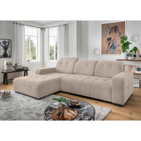 ECKSOFA Mikrofaser Beige  - Beige/Schwarz, Modern, Textil/Metall (185/292cm) - Livetastic