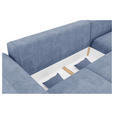 ECKSOFA in Samt Hellblau  - Chromfarben/Hellblau, KONVENTIONELL, Kunststoff/Textil (293/195cm) - Carryhome