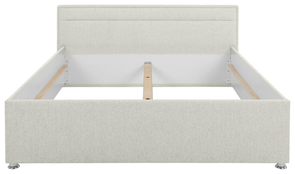 POLSTERBETT Matratze, Lattenrost, Bettkasten 160/200 cm  in Creme  - Creme, MODERN, Holz/Kunststoff (160/200cm) - MID.YOU