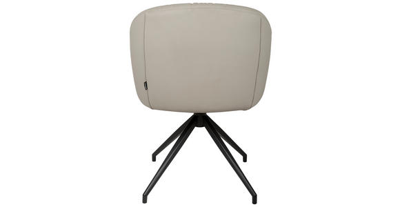 ARMLEHNSTUHL  Sitzfläche 360° drehbar, automatische Rückholfunktion  Echtleder  - Beige/Schwarz, Design, Leder/Holz (61/84/62cm) - Valnatura