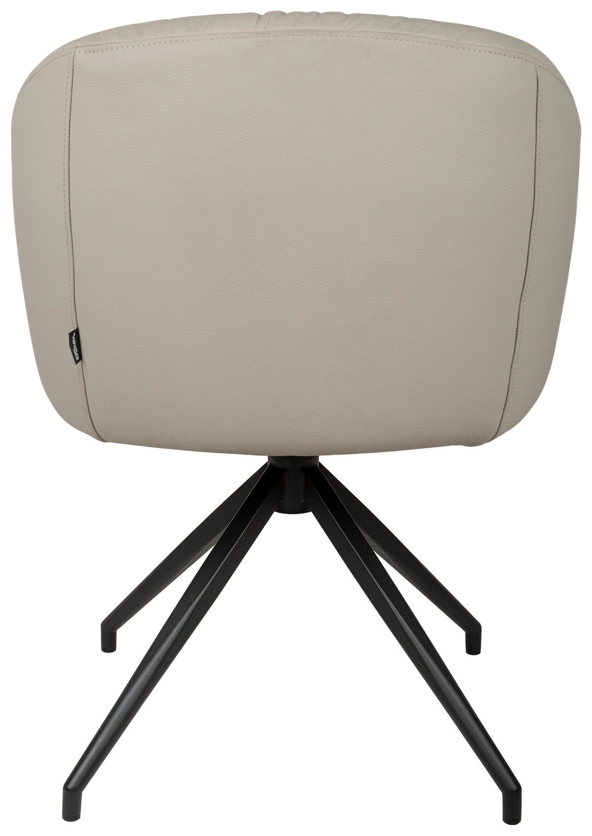 ARMLEHNSTUHL  Sitzfläche 360° drehbar, automatische Rückholfunktion  Echtleder  - Beige/Schwarz, Design, Leder/Holz (61/84/62cm) - Valnatura