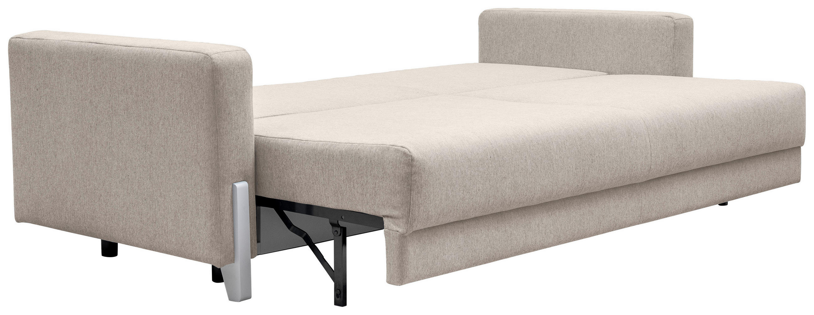 SCHLAFSOFA Webstoff Hellgrau  - Hellgrau/Schwarz, Design, Holz/Textil (234/90/95cm) - Livetastic