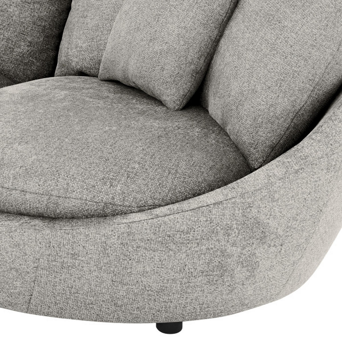 BIGSOFA in Chenille Dunkelgrau  - Dunkelgrau/Schwarz, Modern, Kunststoff/Textil (237/87/131cm) - Trendmanufaktur