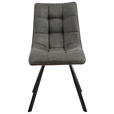 STUHL Leinenoptik Dunkelgrau, Schwarz - Dunkelgrau/Schwarz, Design, Textil/Metall (47/61/86cm) - Xora