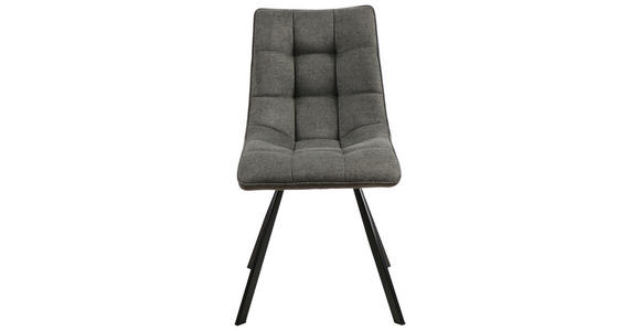 STUHL Leinenoptik Dunkelgrau, Schwarz - Dunkelgrau/Schwarz, Design, Textil/Metall (47/61/86cm) - Xora