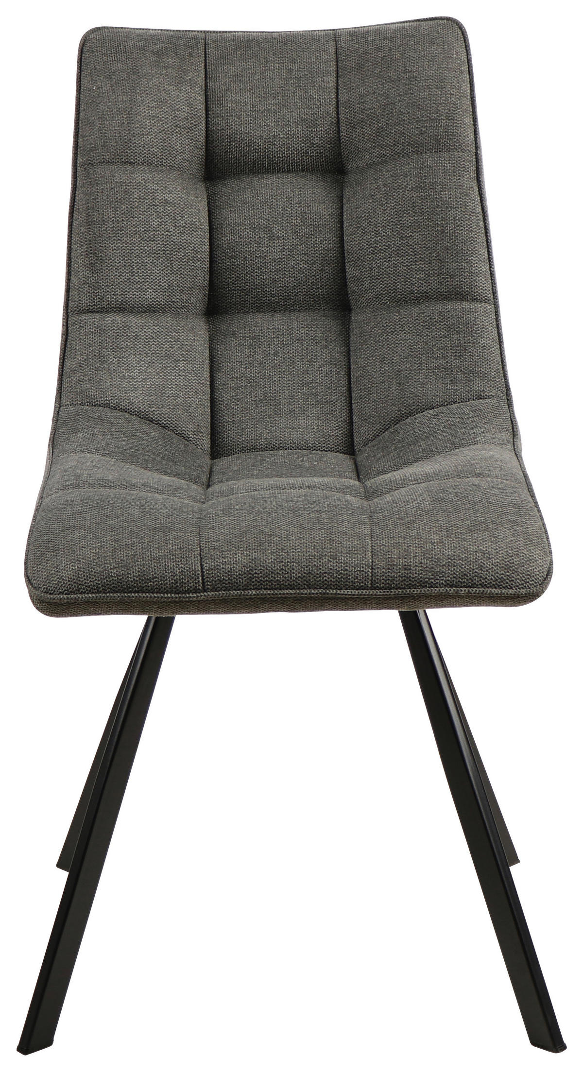 STUHL Leinenoptik Dunkelgrau, Schwarz  - Dunkelgrau/Schwarz, Design, Textil/Metall (47/61/86cm) - Xora