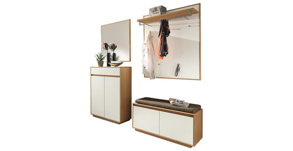 GARDEROBE 5-teilig  in 165/195/40 cm  - Hellbraun/Eichefarben, Basics, Glas/Holz (165/195/40cm) - Novel