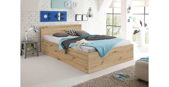 BETTKASTEN Eiche Artisan  - Eiche Artisan, KONVENTIONELL, Holzwerkstoff/Kunststoff (199/23/64cm) - Carryhome