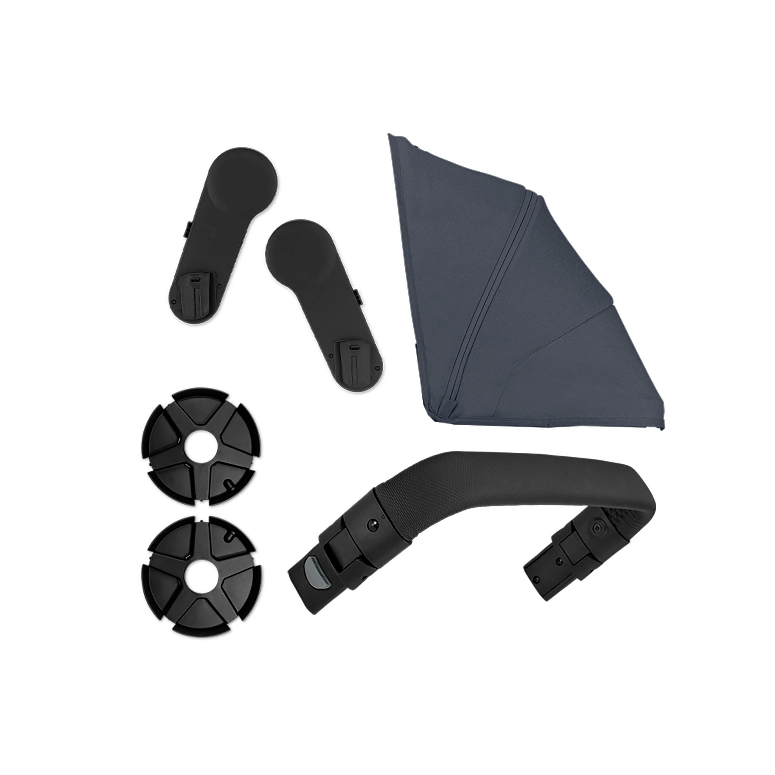 GESCHWISTERWAGEN-SET Geo3  - Dunkelblau, Basics, Kunststoff/Textil - Joolz
