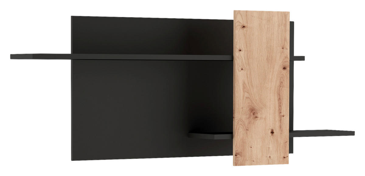 WANDBOARD Schwarz, Eiche Artisan  - Schwarz/Eiche Artisan, Design, Holzwerkstoff (170/70/25cm) - Livetastic
