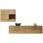 WOHNWAND  in Wildeiche  302,9/190/37,1 cm  - Wildeiche/Bronzefarben, Natur, Glas/Holz (302,9/190/37,1cm) - Valnatura