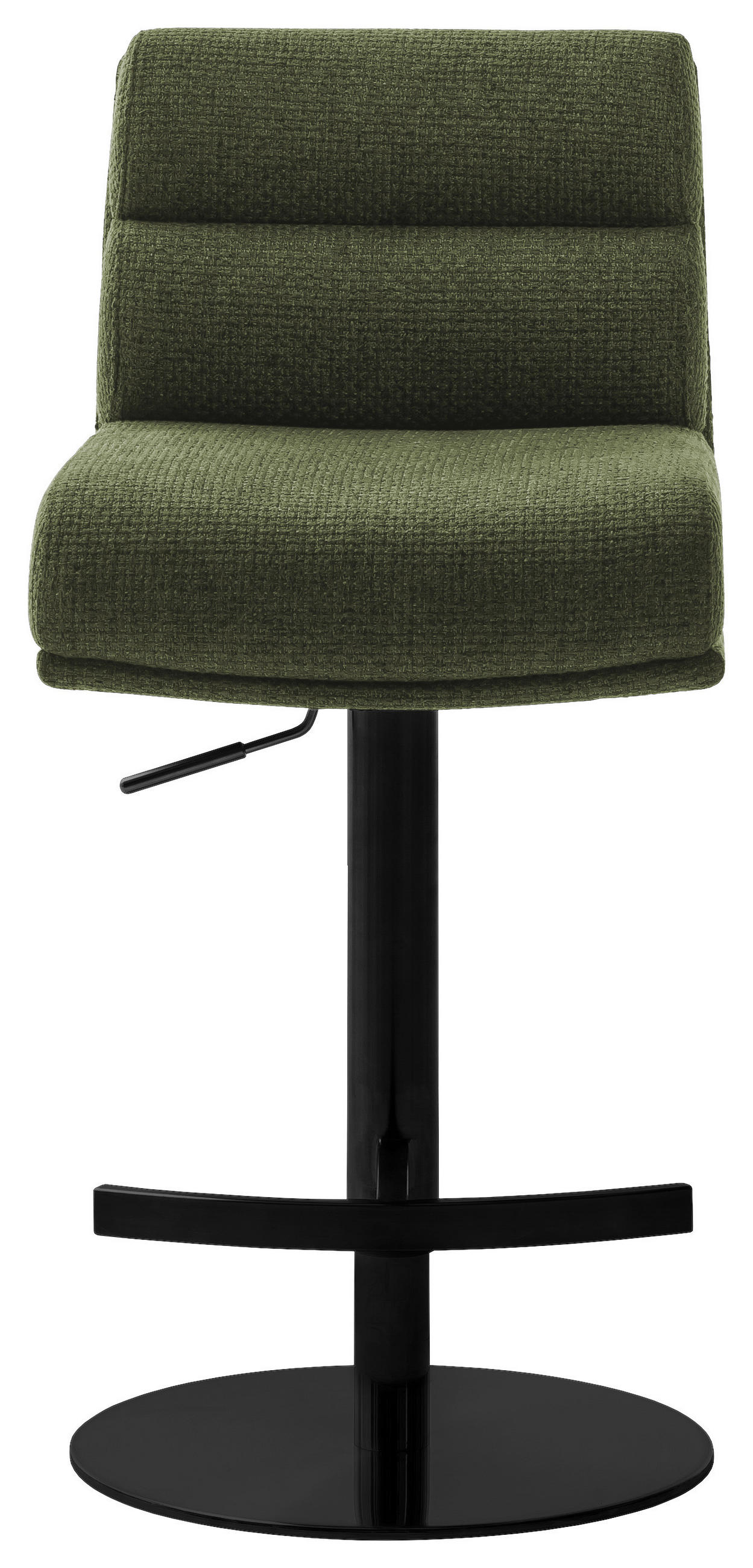 BARHOCKER in Metall, Textil Schwarz, Olivgrün  - Schwarz/Olivgrün, Design, Textil/Metall (43/84/52cm) - Dieter Knoll