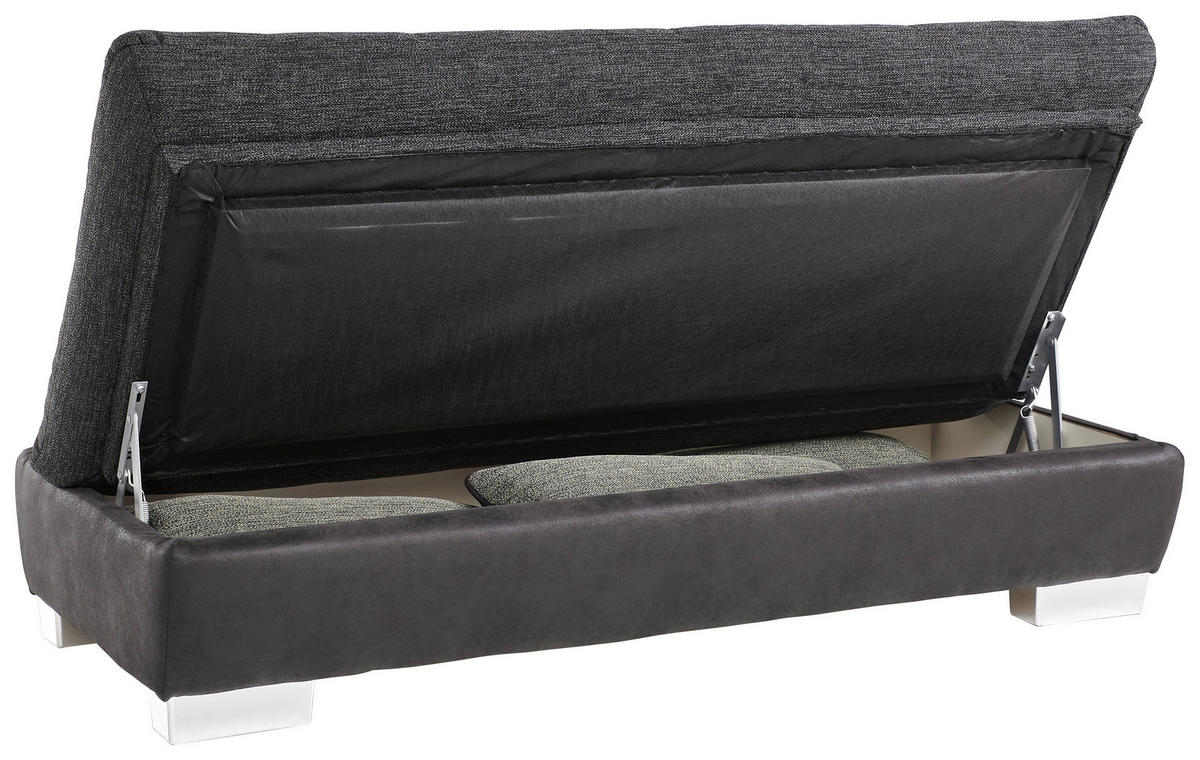 HOCKER in Textil Dunkelgrau  - Chromfarben/Dunkelgrau, Design, Textil (156/43/74cm) - Xora