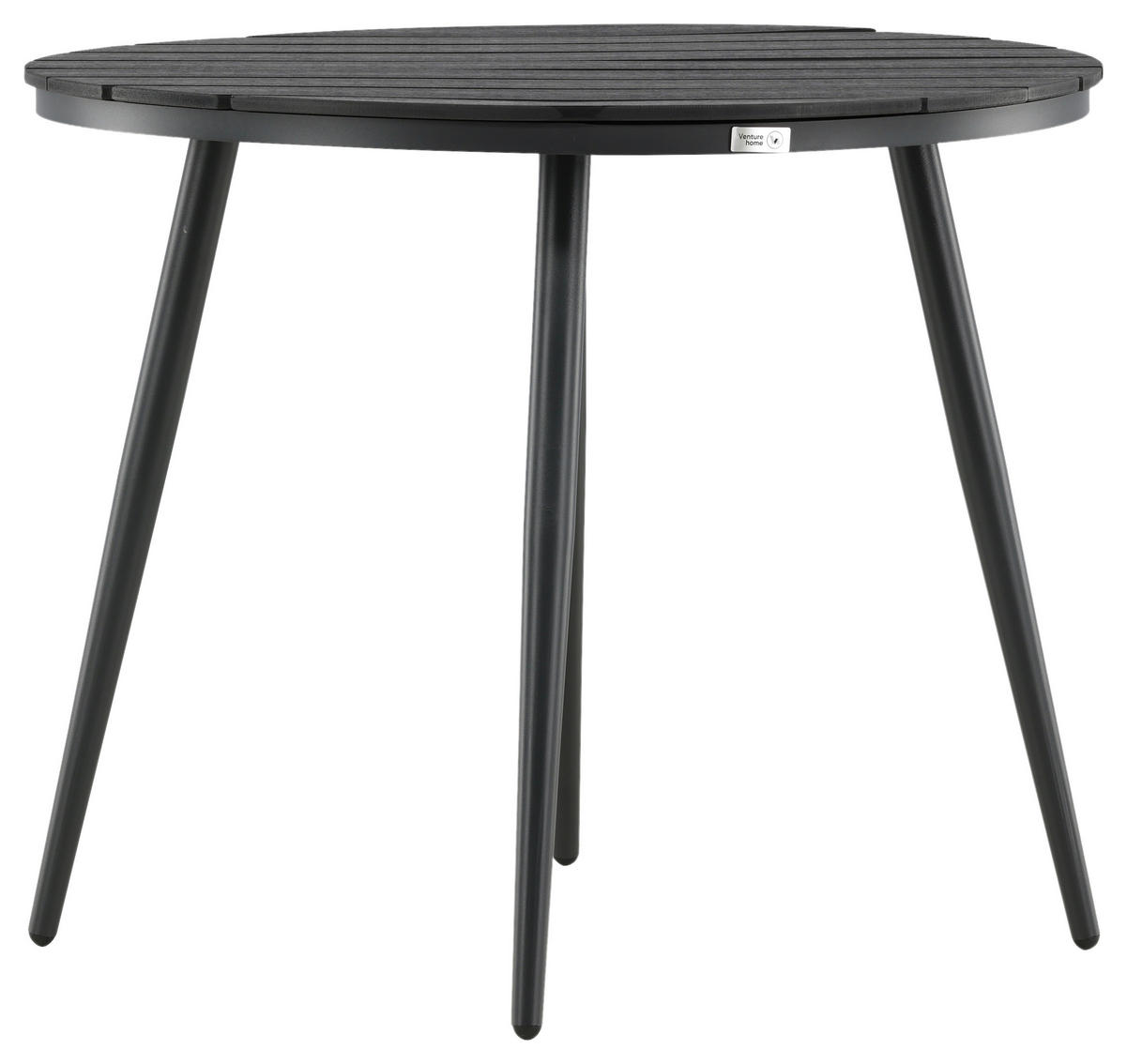 GARTENTISCH Metall, Kunststoff rund  - Schwarz, KONVENTIONELL, Kunststoff/Metall (90/74cm) - Gardenson