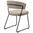 STUHL - Taupe/Schwarz, Design, Textil/Metall (56,5/77/58cm) - Novel