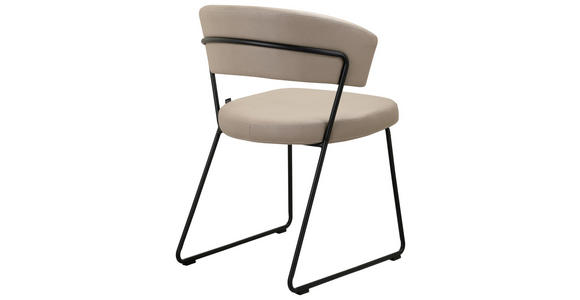 STUHL - Taupe/Schwarz, Design, Textil/Metall (56,5/77/58cm) - Novel
