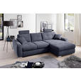 ECKSOFA in Mikrofaser Blau  - Chromfarben/Blau, MODERN, Kunststoff/Textil (276/193cm) - Hom`in