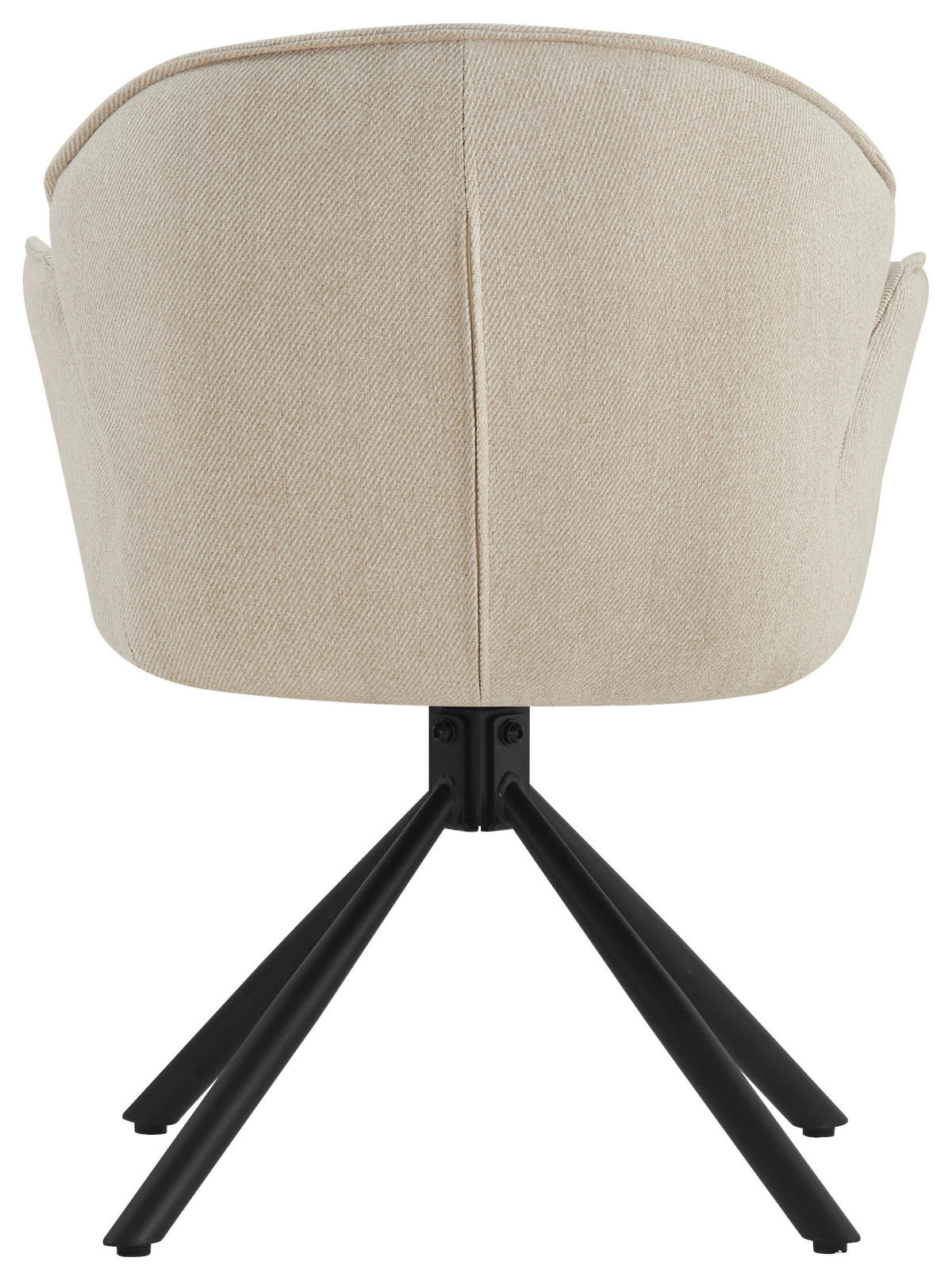 ARMLEHNSTUHL  in Eisen Flachgewebe  - Creme/Schwarz, MODERN, Textil/Metall (45/90/65cm) - Livetastic