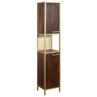 HOCHSCHRANK 35/190/40 cm  - Dunkelbraun/Goldfarben, MODERN, Holz/Metall (35/190/40cm) - Livetastic