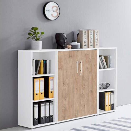 AKTENSCHRANK 173/114/33 cm  - Eichefarben/Weiß, MODERN, Holzwerkstoff (173/114/33cm) - MID.YOU
