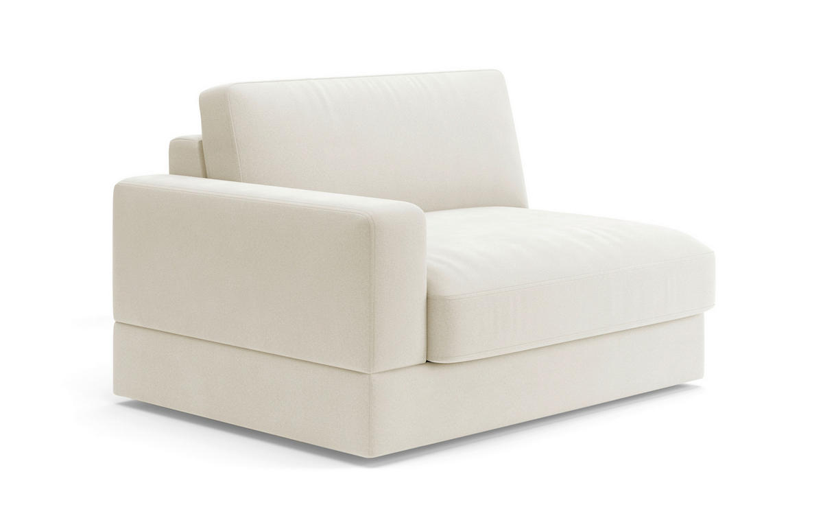 SOFAELEMENT FABIO E Mikrofaser Elfenbein  - Elfenbein/Schwarz, MODERN, Kunststoff/Textil (132/87/108cm) - Sit & More