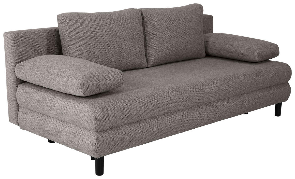 SCHLAFSOFA Webstoff Dunkelgrau  - Dunkelgrau/Schwarz, Design, Textil/Metall (197/84/92,5cm) - home24