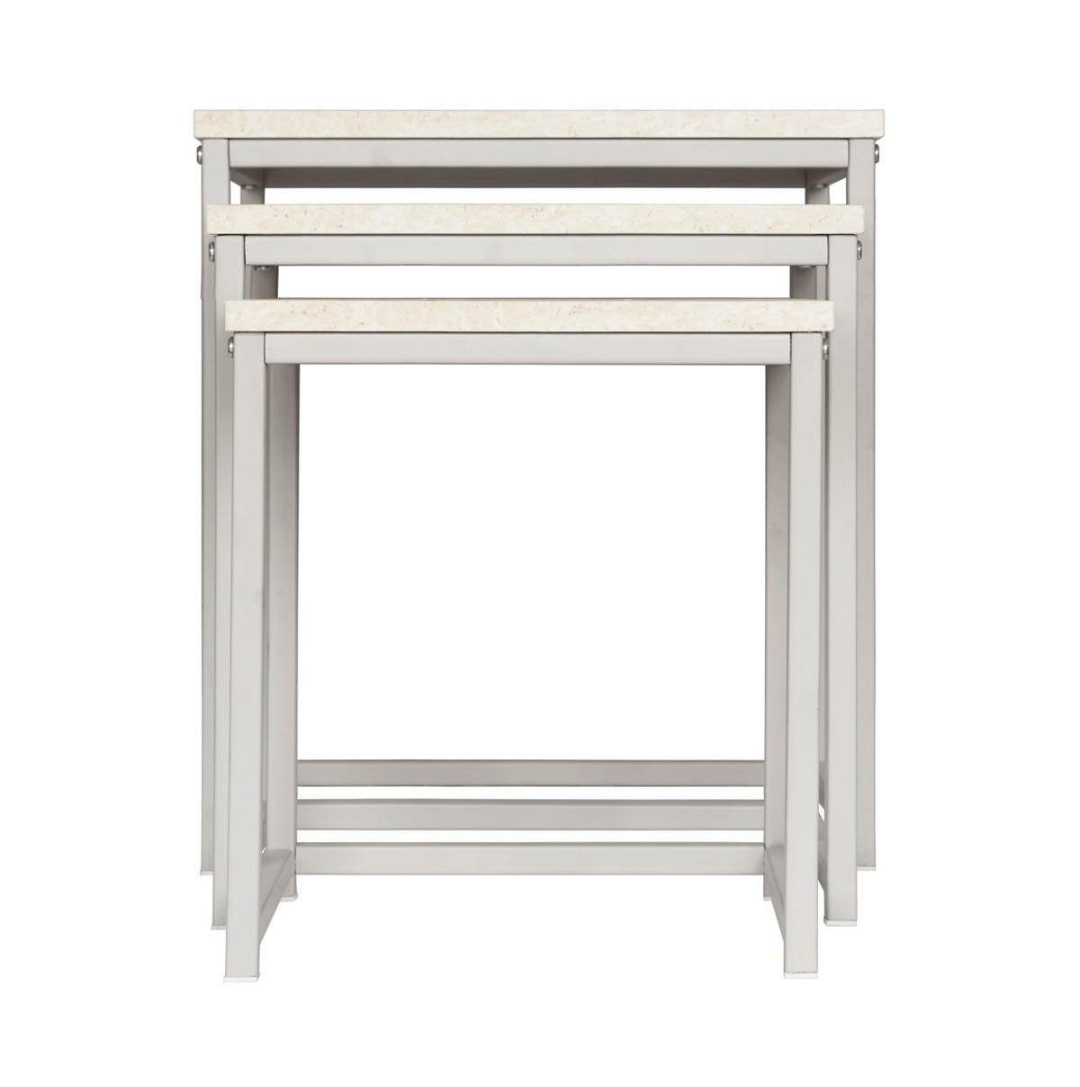 BEISTELLTISCHSET quadratisch Creme, Kaschmir, Elfenbein  - Kaschmir/Elfenbein, Design, Holzwerkstoff/Metall (40/40/44,5cm) - MID.YOU