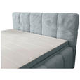 BOXBETT 200/200 cm,  in Hellgrau, gepolstertes Kopfteil, Bettkasten, Topper, Matratzen, H3 + H3 = fest  - Hellgrau/Schwarz, MODERN, Kunststoff/Textil (200/200cm) - Xora