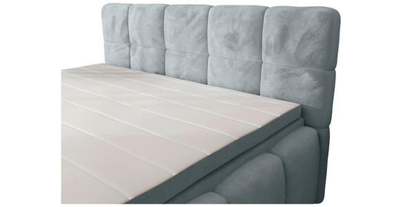 BOXBETT 200/200 cm,  in Hellgrau, gepolstertes Kopfteil, Bettkasten, Topper, Matratzen, H3 + H3 = fest  - Hellgrau/Schwarz, MODERN, Kunststoff/Textil (200/200cm) - Xora