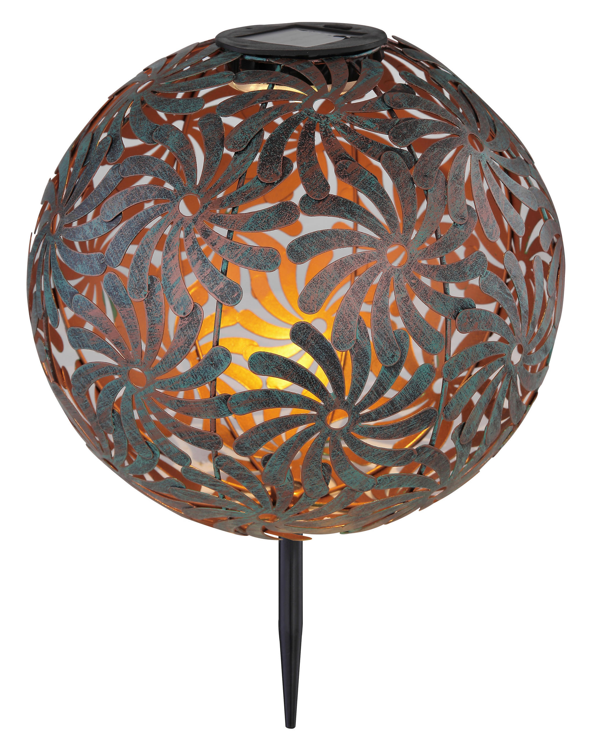 Globo Solarleuchte Grün, Gold 37 cm
