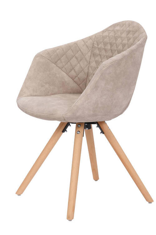 STUHL-SET 2 Stück  in  - Creme/Weiß, Design, Holz/Kunststoff (59/82/55cm) - Kayoom