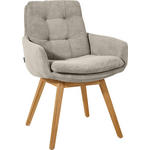 ARMLEHNSTUHL  in Cord  - Sandfarben/Eichefarben, Design, Holz/Textil (63/90/69cm) - Johann Jakob