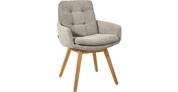 ARMLEHNSTUHL  Stoffauswahl, Typenauswahl, Gestellauswahl Cord  - Sandfarben/Eichefarben, Design, Holz/Textil (63/90/69cm) - Johann Jakob