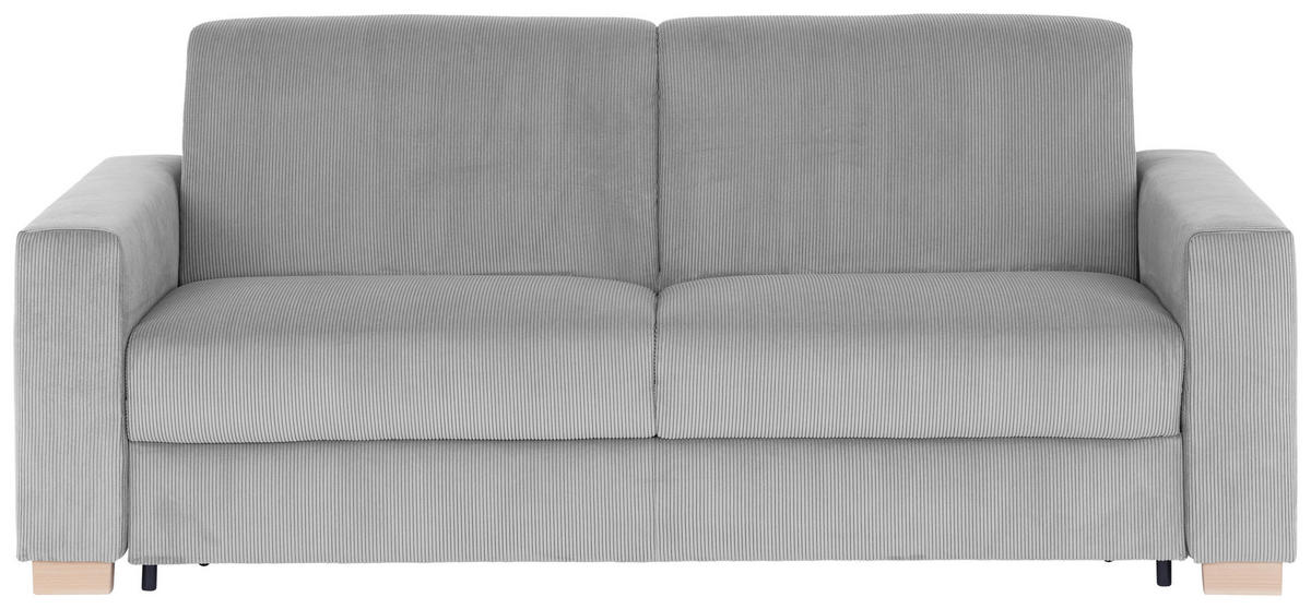 SCHLAFSOFA Grau  - Schwarz/Naturfarben, MODERN, Holz (198/84/96cm) - Livetastic