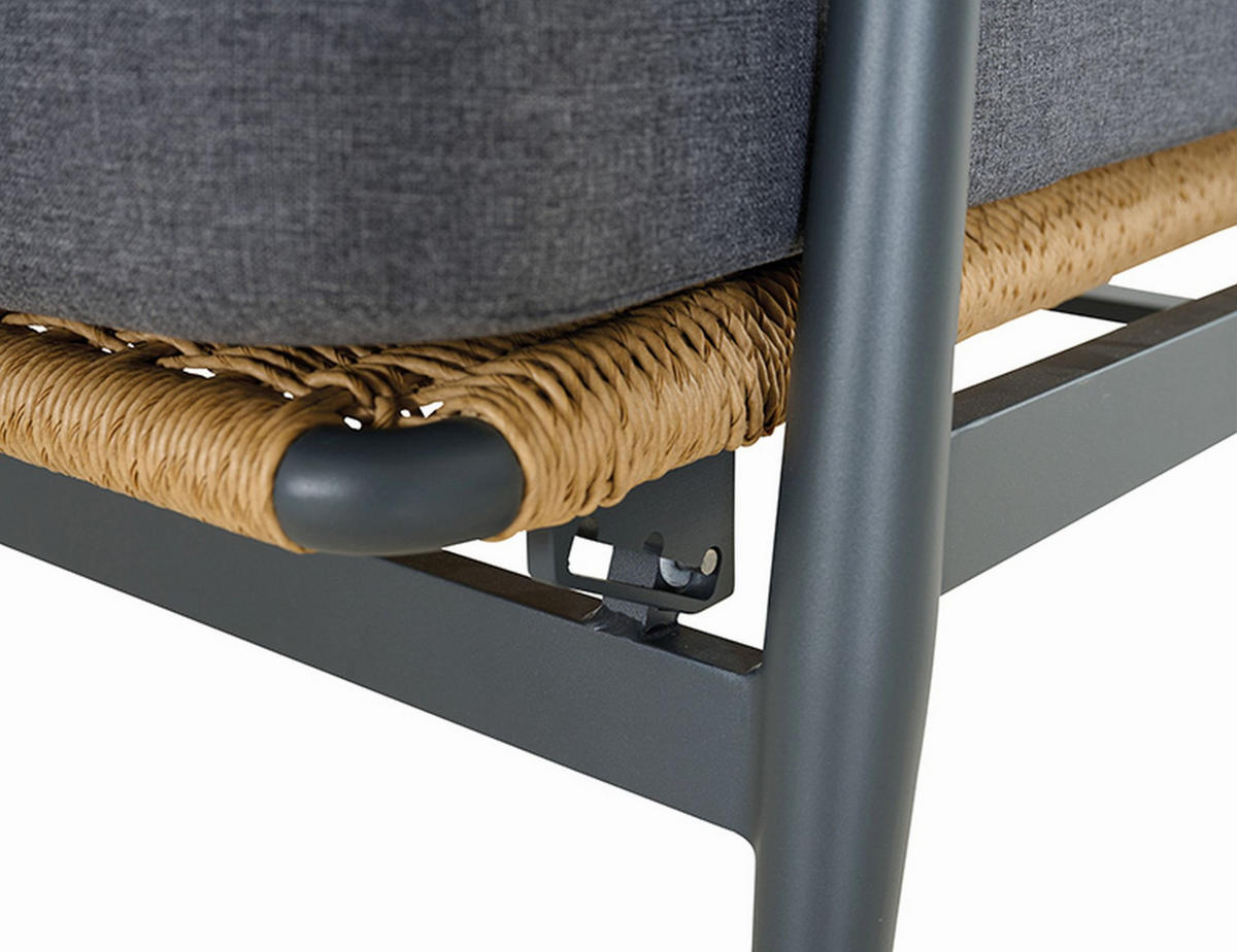LOUNGEGARNITUR Teakholz Aluminium  - Anthrazit/Grau, Basics, Holz/Metall - Siena Garden
