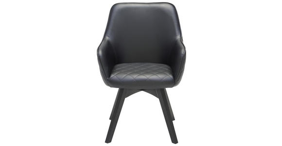 ARMLEHNSTUHL   Lederlook  - Schwarz, KONVENTIONELL, Holz/Textil (60/92/65cm) - Xora