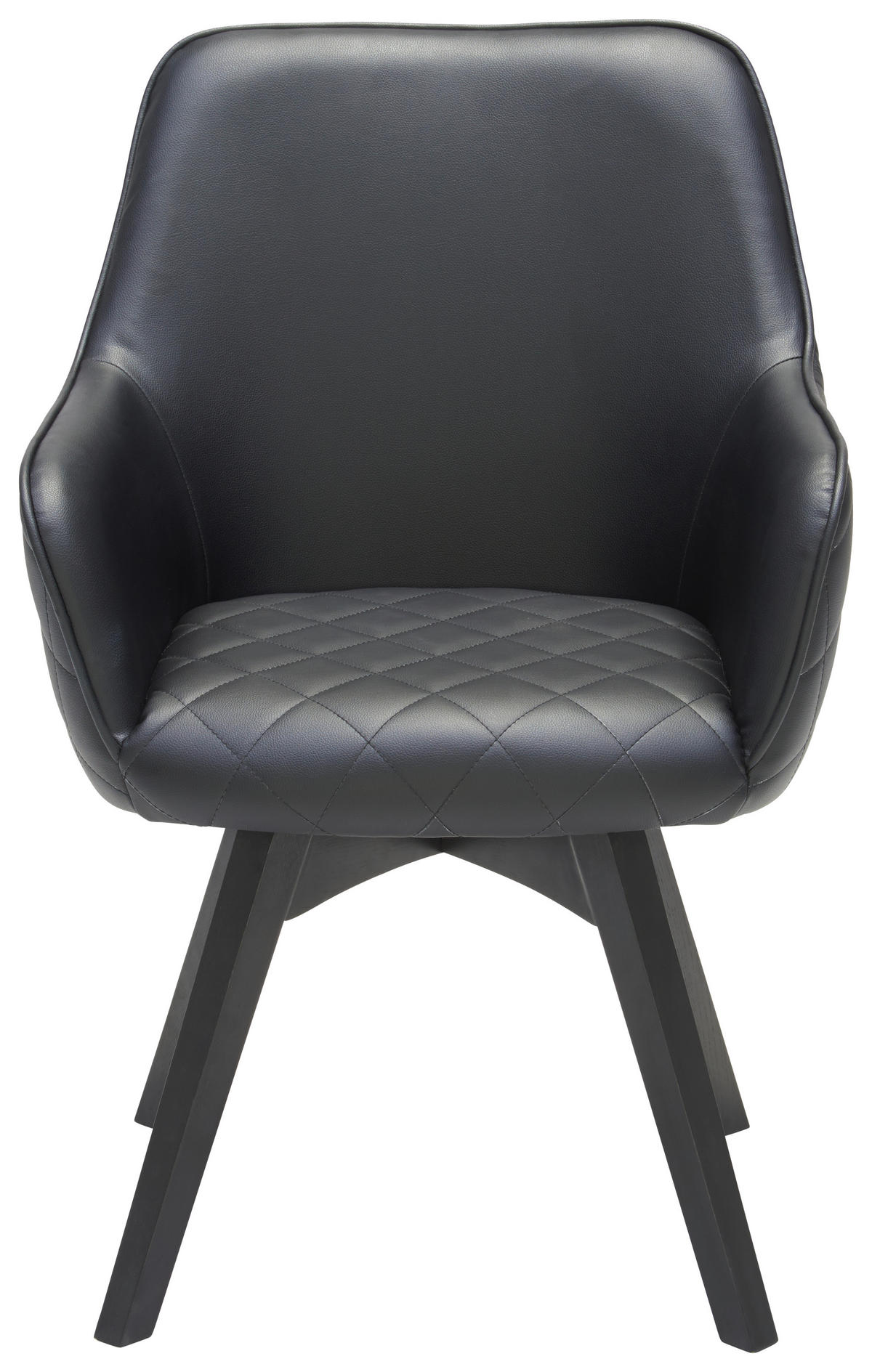 ARMLEHNSTUHL  in Eisen Lederlook  - Schwarz, KONVENTIONELL, Holz/Textil (60/92/65cm) - Xora