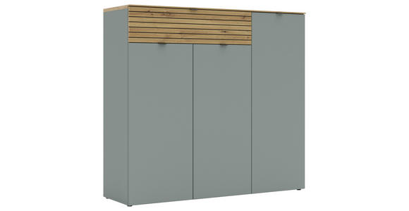 SCHUHSCHRANK 136/125/41 cm - Schwarz/Eiche Artisan, MODERN, Holzwerkstoff/Metall (136/125/41cm) - Voleo