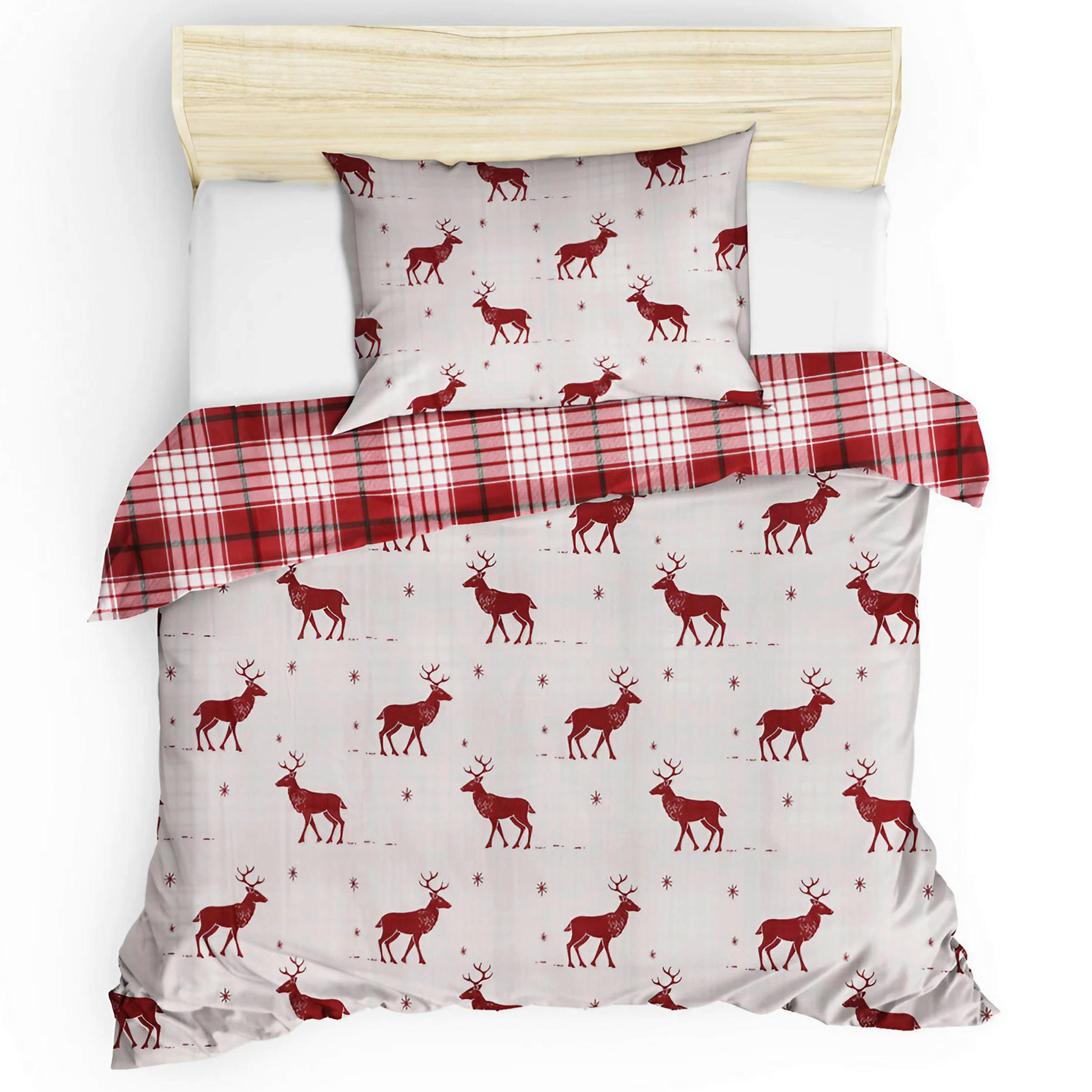 BETTWÄSCHE 135/200 cm  - Rot/Weiß, Basics, Textil (135/200cm) - X-Mas