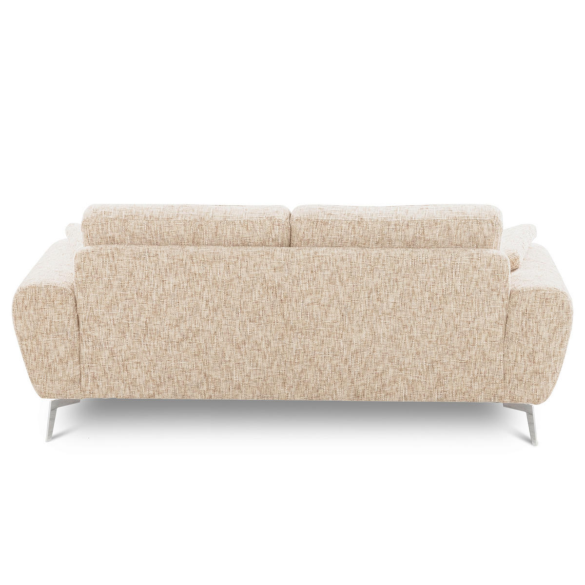 2-SITZER-SOFA Webstoff Beige  - Chromfarben/Beige, Design, Textil/Metall (157/85/92cm) - Livetastic