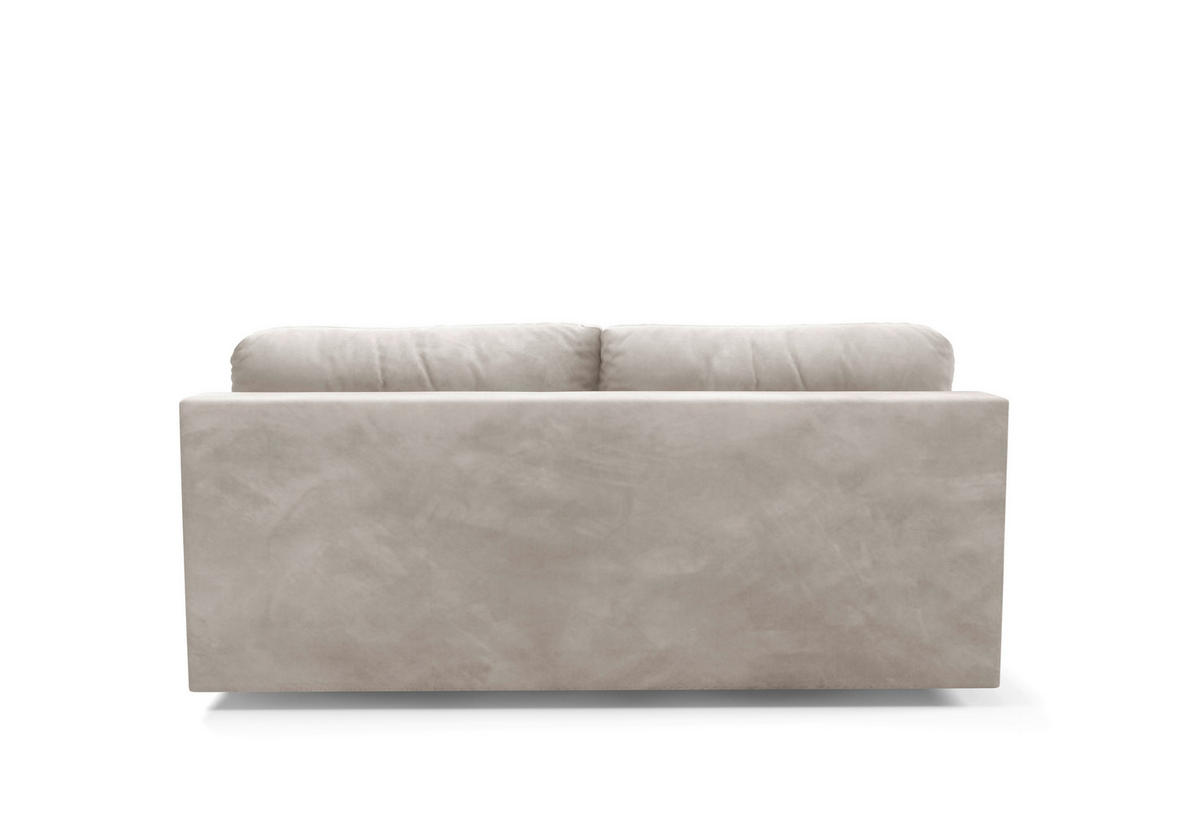 SCHLAFSOFA MYSTIC in Plüsch Creme  - Creme/Schwarz, Design, Kunststoff/Textil (220/94/114cm) - Livetastic