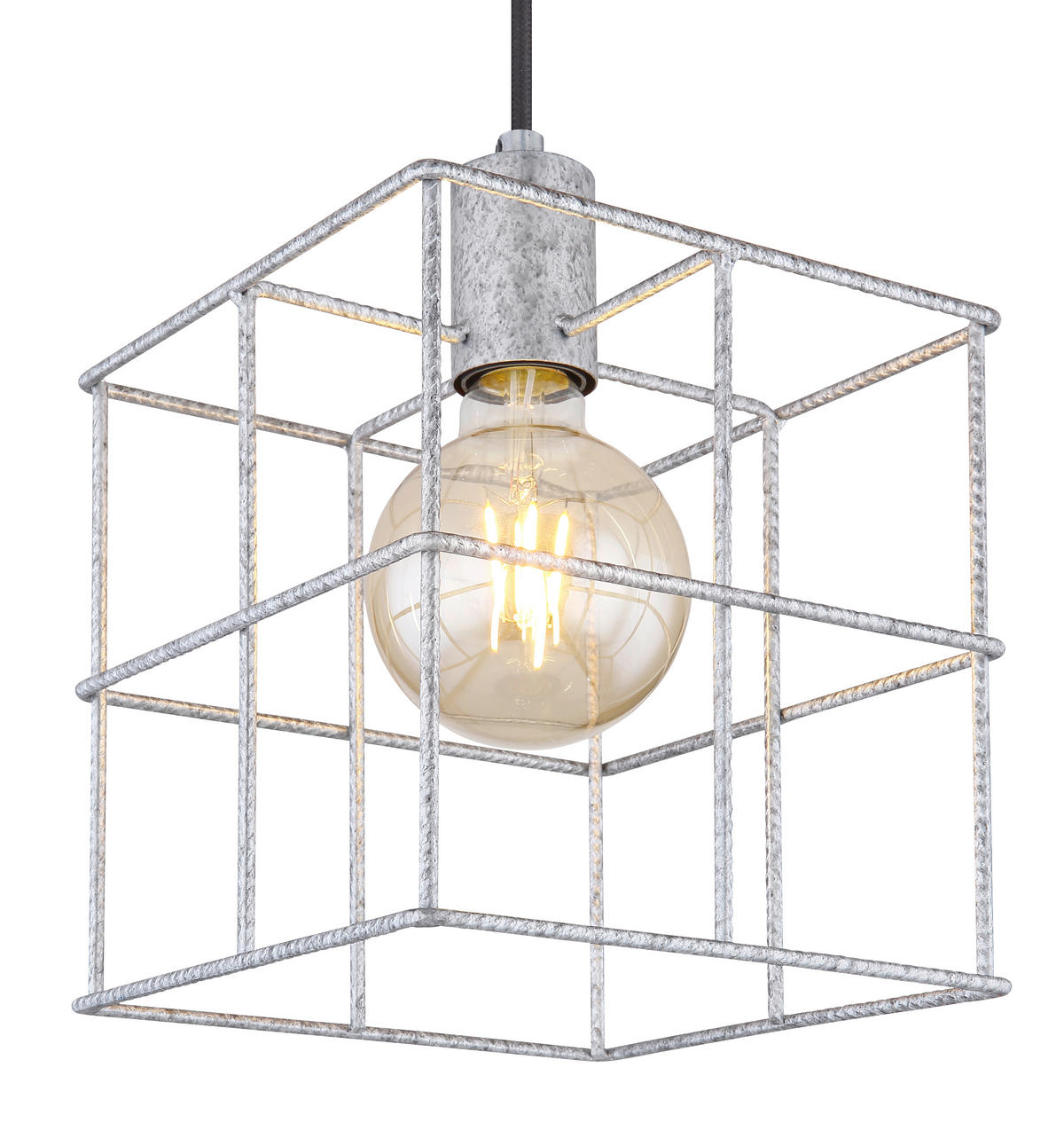 HÄNGELEUCHTE Merril 20/20/150 cm   - Zinkfarben, Design, Metall (20/20/150cm) - Globo