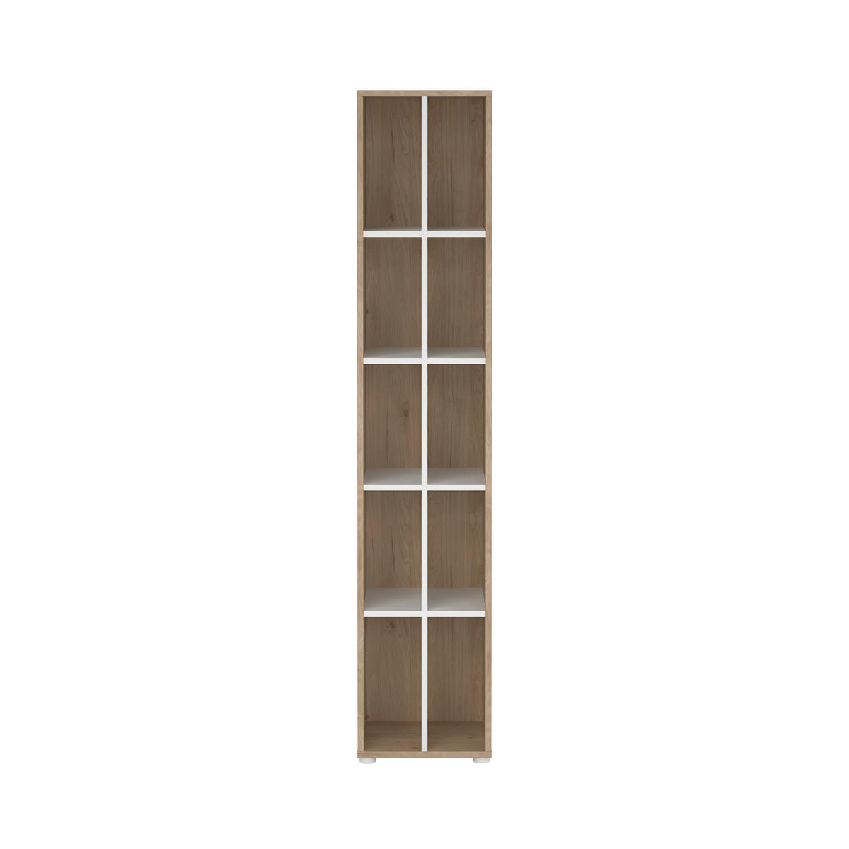 REGAL 40,8/204,7/34,3 cm bela, barve hrasta  - barve hrasta/bela, Moderno, leseni material (40,8/204,7/34,3cm) - MID.YOU