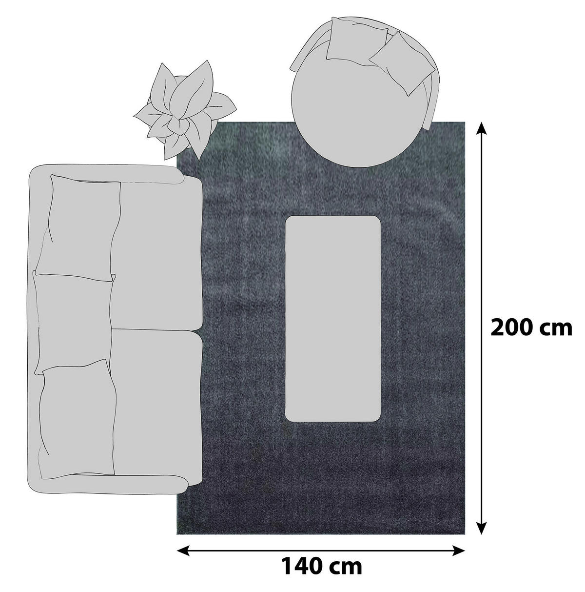 KOBEREC S VYSOKÝM VLASOM, 140/200 cm, svetlohnedá - svetlohnedá, Design, textil (140/200cm) - Novel
