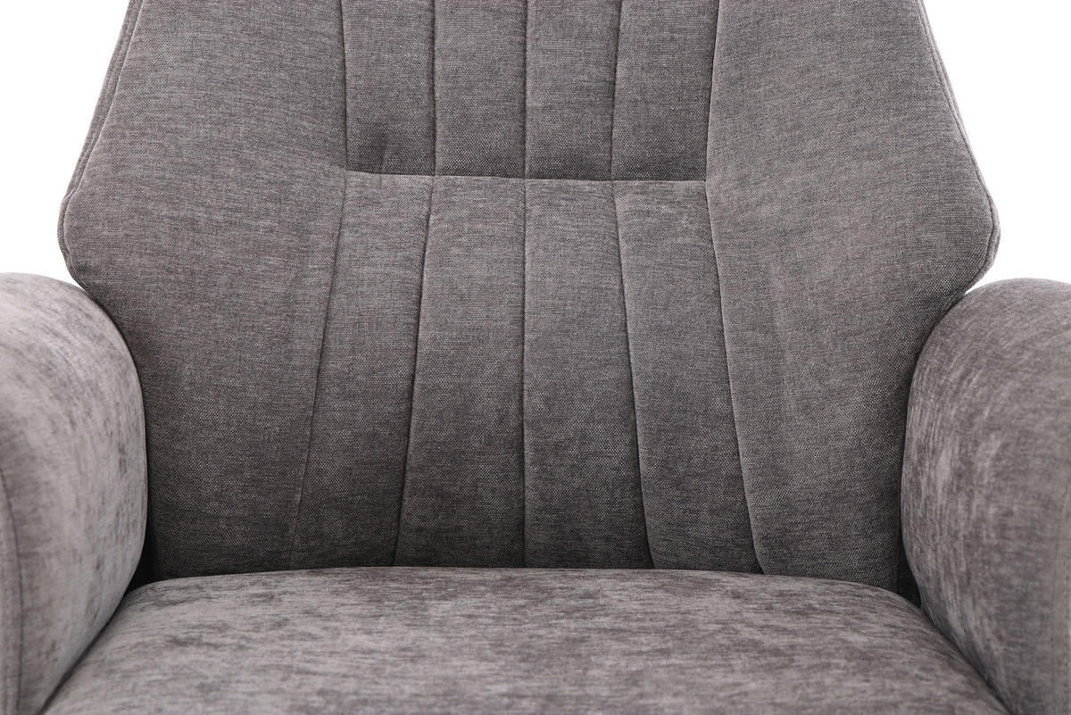 FORGÓSZÉK  zsenília szürke  - fekete/szürke, Modern, műanyag/textil (66/114/122/64cm) - Livetastic