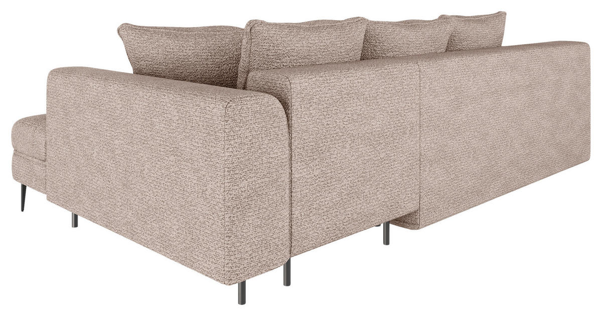 ECKSOFA Braun Struktur, Bouclé  - Schwarz/Braun, Design, Textil (177/276cm) - MID.YOU